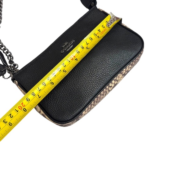Coach Nolita 19 mini bag purse Black With Faux Snakeskin 57932 - Picture 8 of 12